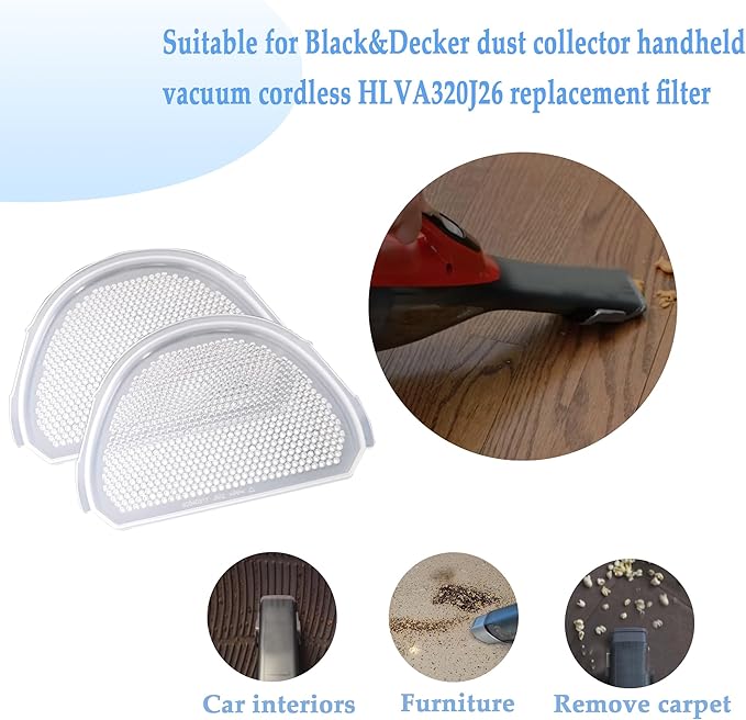 90640311 Vacuum Pre-filter Replacement For Black & Decker Hand Vacuum Filters HLVA315J HLVA320J (90640311-2Pcs)