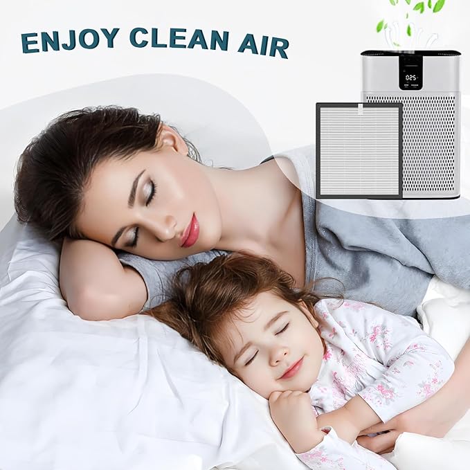 4 Pcs H13 Replacement Air Filter Compatible with Purairia ZWN-132 Air Purifier, H13 True Air Filter, High-Efficiency Activated Carbon