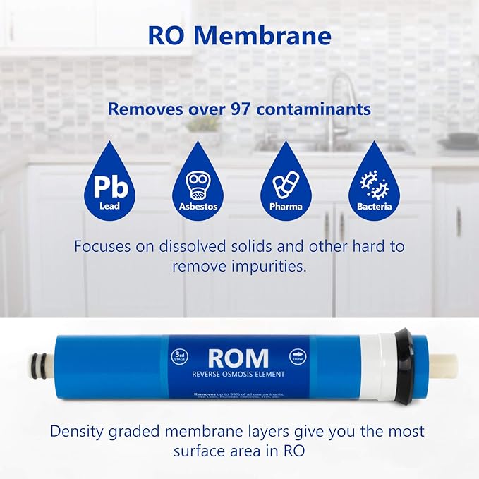 Express Water – Countertop Reverse Osmosis System Filter Set – 4 Replacement Filters – 1?4” Quick Connect Filter Cartridges – Sediment and Carbon Filters – 100 GDP RO Membrane – 6 Month Set