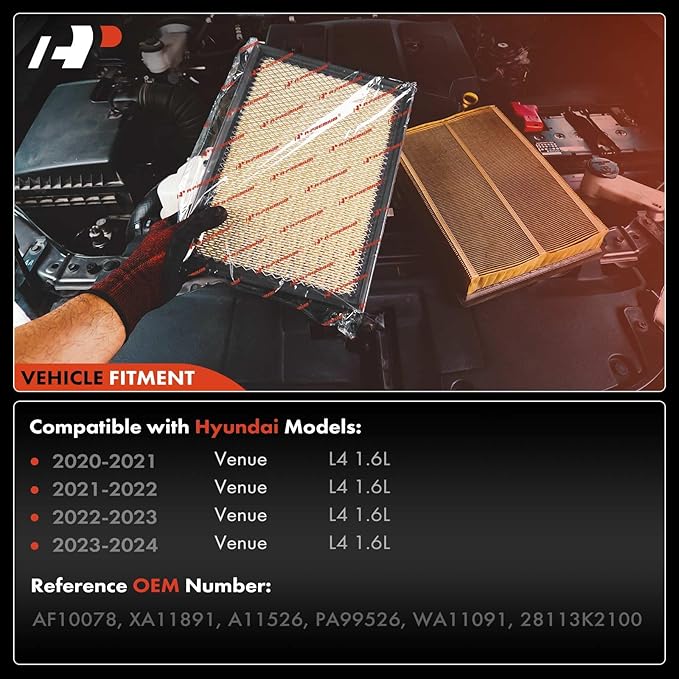 A-Premium Engine Air Filter Compatible with Hyundai Venue 2020 2021 2022 2023 2024, 1.6L, Replace# 28113K2100