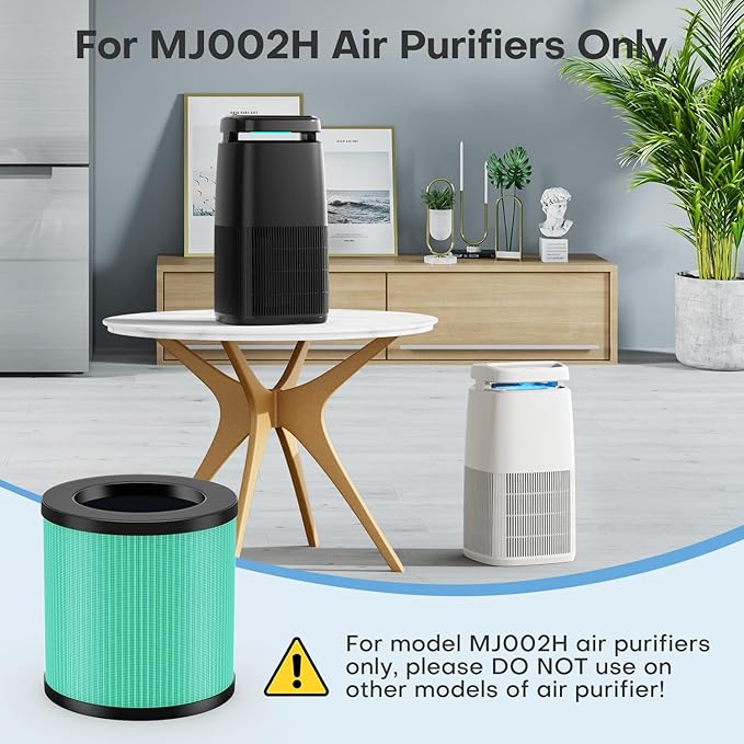 POMORON MJ002H Pet Care Replacement Filters, 4-Stage Filtration, High Efficiency HEPA Filter, Activated Carbon, Multi-Layer Filter, FOR MODEL MJ002H Air Purifier, MJ002H-RFA(2 Pack)