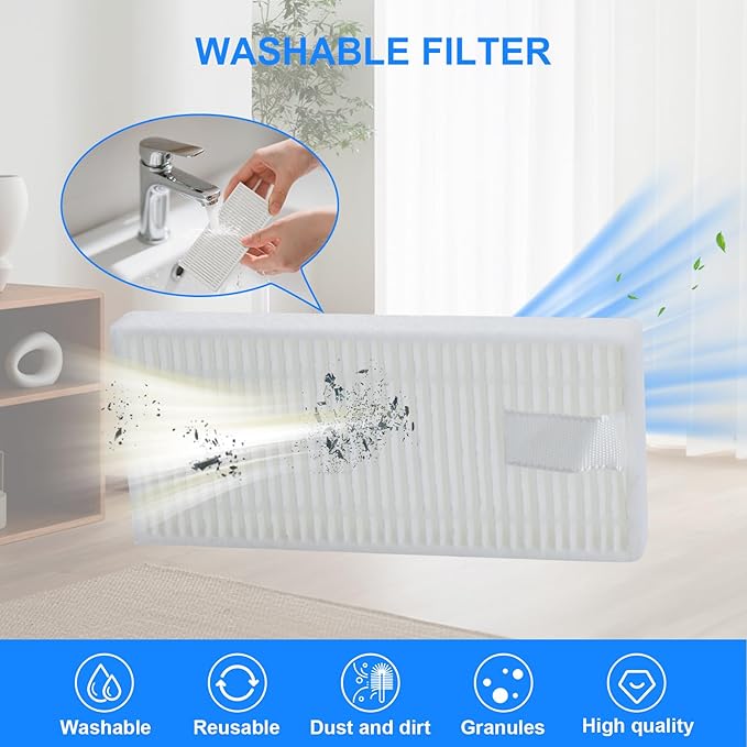 26 PCS Accessories Kit for Eufy C20 Omni Robot Vacuum Cleaner, Replacement Parts Include 2 Roller Brush 6 Mop Pads 6 Dust Bags 6 Side Brushes 4 Filters, X10 Pro Omni Semi-Annual Replacement Kits