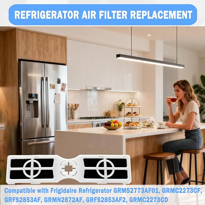 3 Pcs Refrigerator Air Filter Replacement Compatible with Frigidaire GRMS2773AF01, GRMC2273CF, GRFS2853AF, GRMN2872AF, GRFS2853AF2, GRMC2273CD