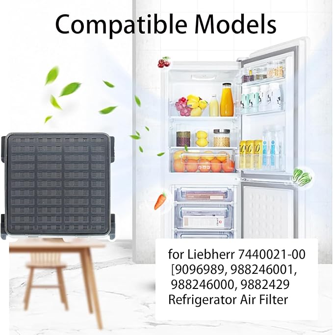 4 Pack Refrigerator Air Filter Replacement for Liebherr 7440021-00 [9096989, 988246001, 988246000, 9882429 Refrigerator Air Filter