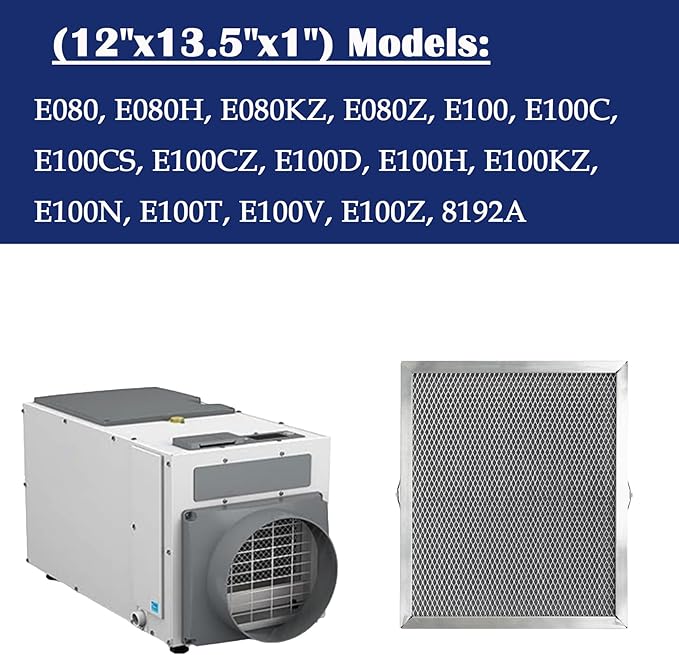 5881 Filter for AprilAire E080 MERV 8 Dehumidifier Filter Compatible with E100 Pro or Dehumidifying Ventilator 8192A (12''x13.5''x1'') Whole-Home Dehumidifier Used for Basement, Whole House - 2 Pack