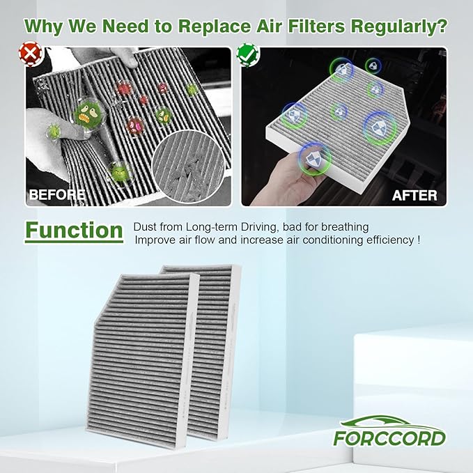 Cabin & Engine Air Filter Fit for 2018-2019 X3 (XDrive30i / SDrive30i / M40i), 2020-2021 X3 (XDrive30i / SDrive30i); 2019 X4, 2020-2022 X4 (XDrive30i) Replacement 64119382885 13718577170