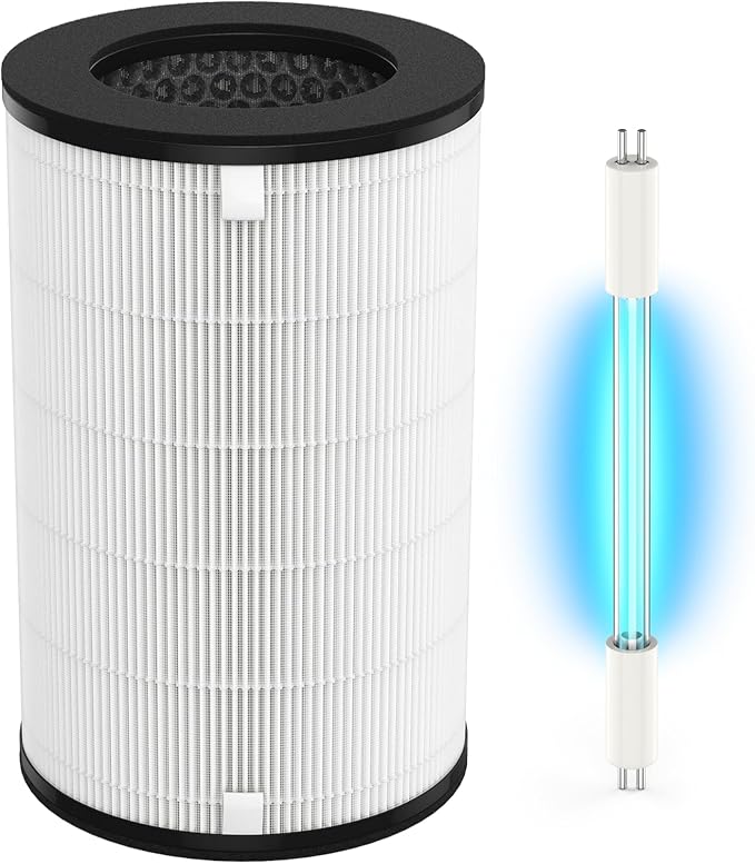 AP-T40 Replacement Filter & UV-C Replacement Bulbs Compatible with HoMedics 5-in-1 Tower Air Puri-Fier Models# AP-T40FL, AP-T40WT, AP-T43-WT, AP-T45-BK and AP-T45-WT,1461901(Costco Model)