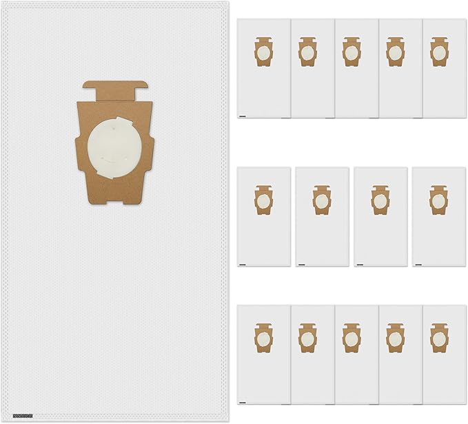 15 Pack 204814 Vacuum Bags Replacement for Kirby, Micron Magic Plus HEPA Filter Bags Compatible with Kirby Avalir/Sentria/Ultimate G Series Replaces F-Style & Twist-Style 204811 205811 204808
