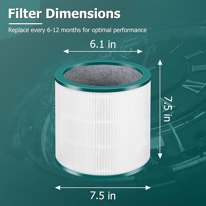 TP01 Filter Replacement for Dyson Tower Purifier Pure Cool Link TP01, TP02, TP03, AM11, BP01, Funmit 360° Combi Activated Carbon Filter, Compared to Part 968126-03