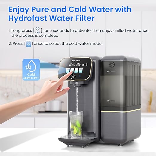 C100 Reverse Osmosis Water Filter Countertop with Cooling, No Installation Required, Great Taste & Pure Quality, Fast Filtration, Eliminates Bottled Water Costs