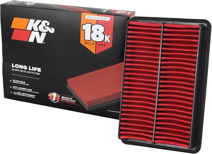 K&N Engine Air Filter: Long Life 18,000 Mile Replacement Air Filter: Compatible with 2010-2019 Mazda L4 2.0/2.3/2.5L (CX-5, 3, 6, Atenza, Biante, Premacy, Axela), KNA-2480