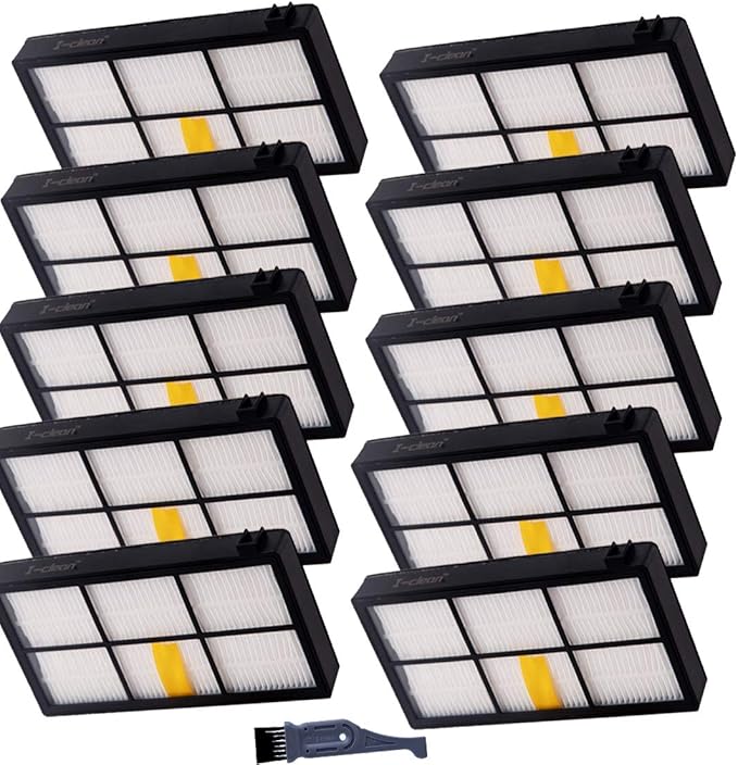 I clean 10pcs Replacement iRobot Roomba Hepa Filter, Parts Fit for Roomba 980 960 880 860 870 890 Robotic Vacuum 800&900 Series, with A Free Cleaning Brush…