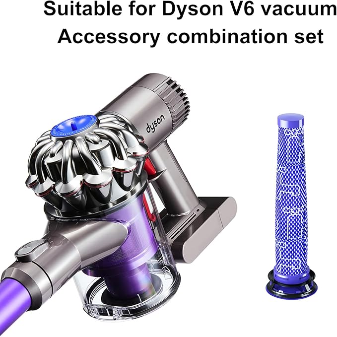 Vacuum Filter Replacement Parts Compatible with Dyson V7/V8 Animal, V8 Absolute & SV10 Cordless Vacuum Cleaners, Replaces Part # 965661-01 & 967478-01 (V7/V8-3 Pack Pre-Filters & 3 Pack Post-Filters)