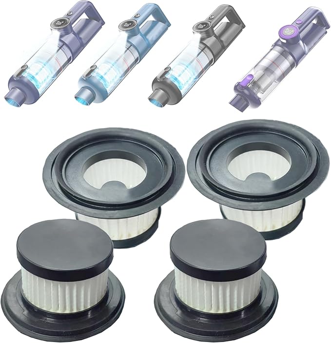 4 Pack Hepa Filters Compatible with MONOZEL Car Vacuum Portable, Model VC028., Filters works with autozen AZ028 and Fedemer Vacuum. Washable Filter Compatible with MONOZEL Handheld Vac