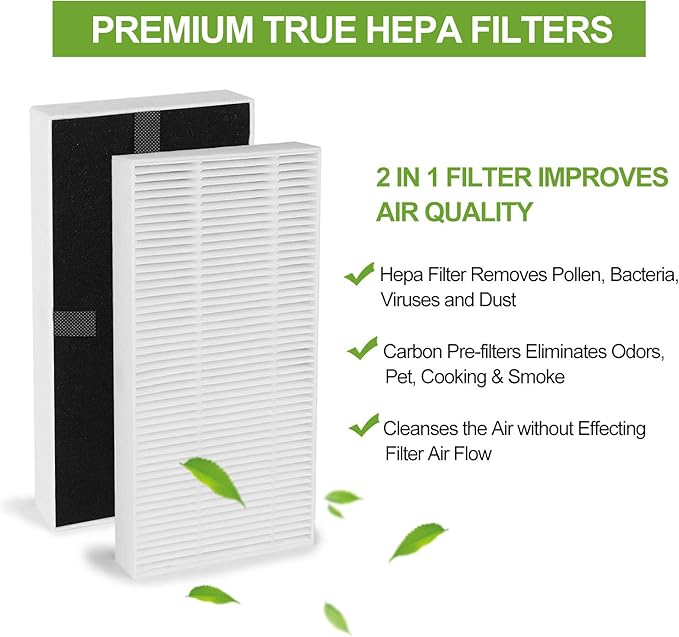 4 Pack Hepa Air Purifier Parts Replacement Filters Fit for Febreze FRF102B Honeywell U Filter HRF201 and HHT270, HHT290 Series …