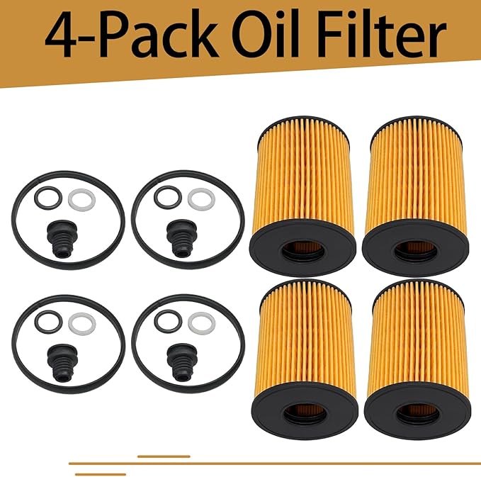 26350-2S000 Oil Filters Compatible with Hyundai Santa Sonata Tucson Cruz Fe Kia Sorento 2.5L 2020-2022 Replace 21513-23001 Pack of 4