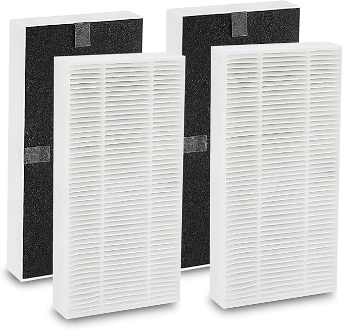 4 Pack for Febreze Air purifier Filter Replacement Dual Action HEPA-Type FRF102B, Models FHT170, FHT180, FHT190 and Fit for Honeywell HEPAClean U Filter HRF201B, Models HHT270, HHT290