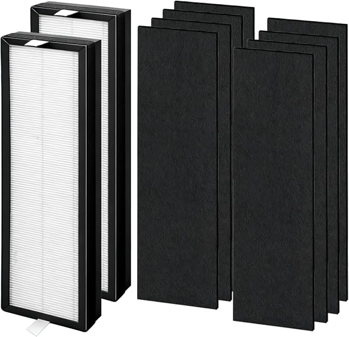 HFD320 Replacement Filter for Honeywell Air Genius 3,4,5,6 Series Air Purifier Models - HFD300 HFD310 HFD320 HFD360 HFD314 HFD323CV1 HFD323-TGT HFD324, 2 Pack H13 True HEPA + 8 Pack Carbon Pre-Filter