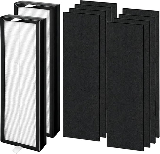 HFD320 Replacement Filter for Honeywell Air Genius 3,4,5,6 Series Air Purifier Models - HFD300 HFD310 HFD320 HFD360 HFD314 HFD323CV1 HFD323-TGT HFD324, 2 Pack H13 True HEPA + 8 Pack Carbon Pre-Filter