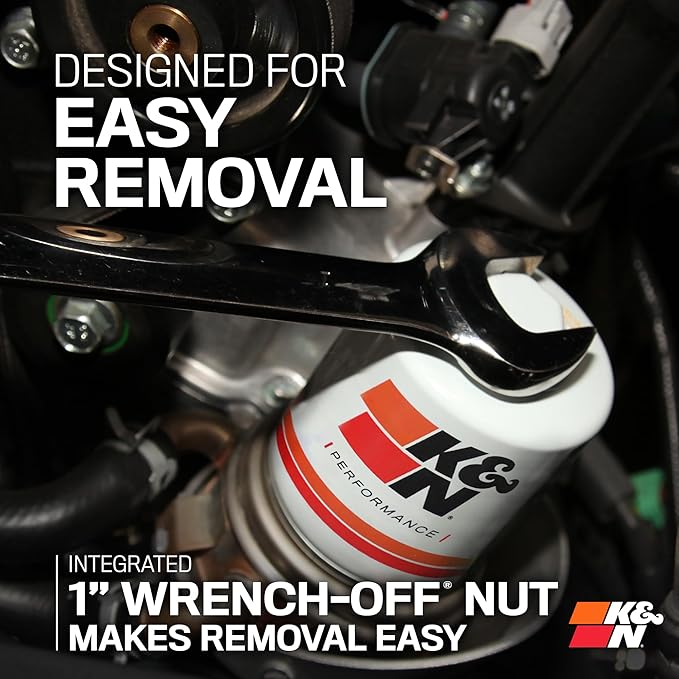 K&N Premium Oil Filter: 20,000 Mile Engine Protection with Wrench Off Nut: Compatible with Select JEEP/AMC/BUICK/PONTIAC Vehicle Models (See Product Description for Select Models), HP-2003