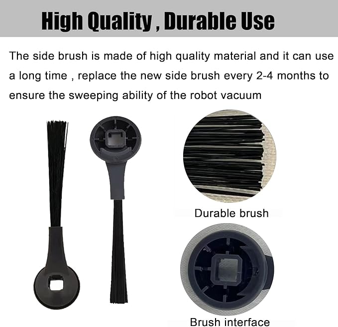 Side Brush Compatible with Shark IQ Robot AV2511AE RV1001AE(R101AE) AV2501AE RV2502AE AV911S EZ R101 RV1000 RV1012AE RV1001AE AV1010AE RV1000 AV2501S Vacuum Cleaner Brush Replacement Parts-8Pack