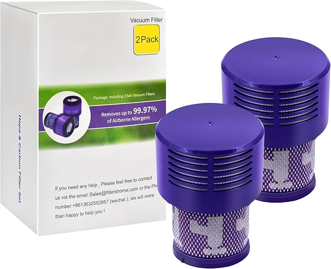 2 Pack V10 Vacuum Filter Replacement Compatible for Dyson V10 Cyclone Series, V10 Animal, V10 Absolute, V10 Total Clean, SV12, Part No. 969082-01