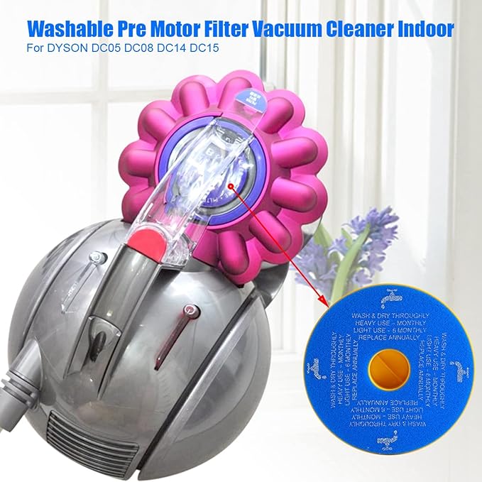 Watris Veiyi Pre Motor Filter Replacement, Washable Pre Motor Vacuum Cleaner Filter for DC05 DC08 DC08T DC14 DC15 (2 Pack)