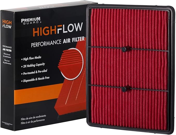 HIGHFLOW High Performance, Pre-Oiled Disposable Engine Air Filter PA99284X | Fits 2017-2022 Kia Niro, 2017-2022 Hyundai Ioniq