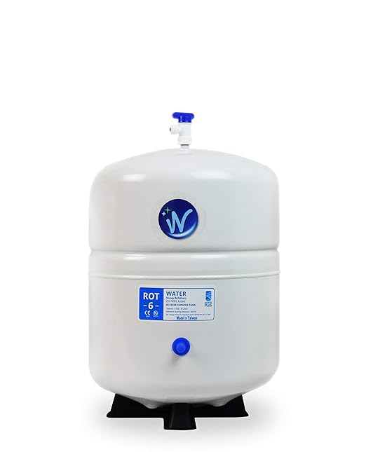 Pressurized Water Storage Tank - Reverse Osmosis Water Tank with Stainless Steel Connections and Ball Valve - Water Filtration System Storage Tank 6 Gal & appx. 3.6 Gal Usable Capacity (ROT-6-W)