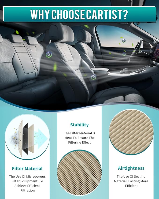 Cartist 1500A672 Replacement Engine Air Filter Compatible with Mitsubishi Eclipse Cross 1.5L 2018-2023 Automotive Air Filters(2 Pack)