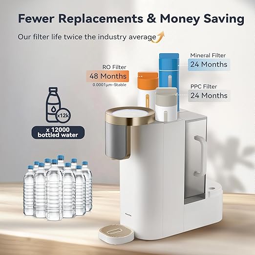 NatureFlow F40-AC（2nd Gen） Reverse Osmosis Water Filter Countertop with UV, Natural Remineralization,10-Stage RO Filtrations, 4:1 Pure to Drain, pH9 Alkaline Water Purifier,BPA Free,NSF/ANSI/UL/FDA