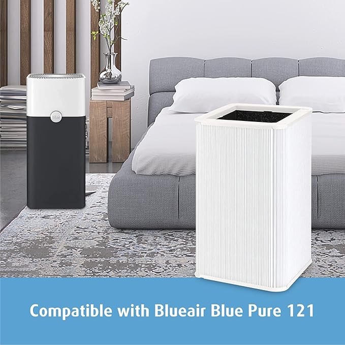 121 Replacement Filter Compatible with Blueair Blue Pure 121 Air Purifier, HEPA and Activated Carbon Filter, 1 Pack