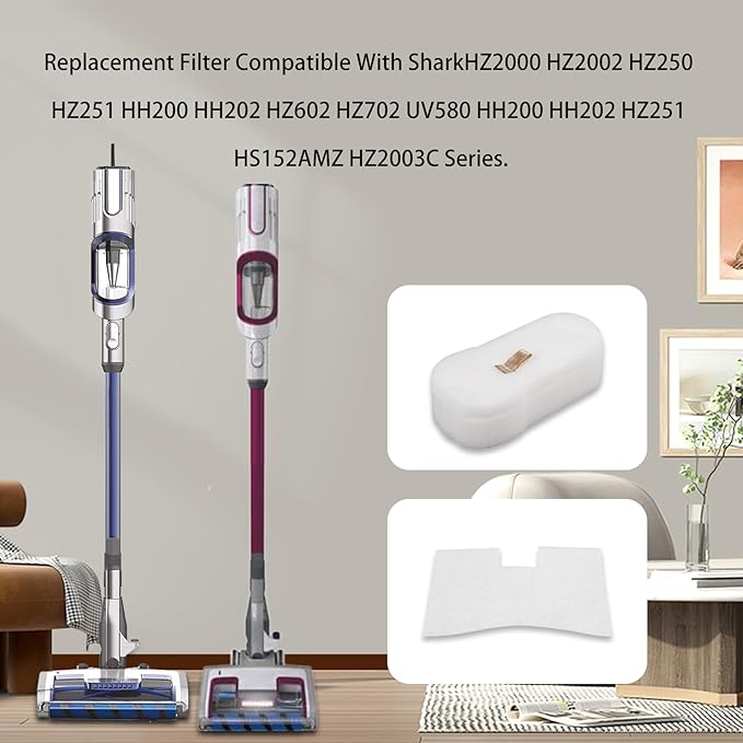 HZ752 Filter Replacement Filter Compatible with Shark UV580 HZ752 HZ250 HZ702 HZ602 HZ700 HZ600 HZ600C HZ255 HZ251 HZ2000 HZ2002 HH200 HH202 HS152AMZ HZ2003C Vacuum