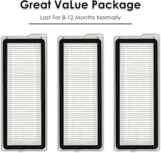 (3 Pack) QV 35A QV 35S Q Revo S Replacement HEPA Filter for Roborock QV 35A, QV 35S, Qrevo S, Qrevo Pro, Qrevo MaxV, Qrevo Plus, Qrevo Edge, Qrevo Curv, Filter Accessories Kit (NOT FOR Q Revo)