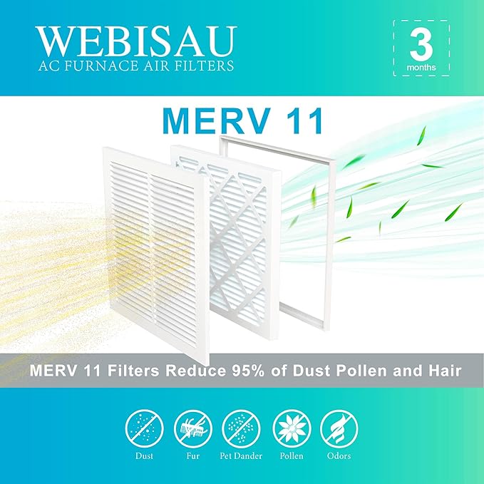 12x12x1 Air Filter MERV 11 MPR 1000 Furnace Filters 2Pack Pleated HVAC AC Furnace Air Filters,Air Conditioner Filters (Exact size: 11 3/4"x11 3/4"x 3/4")