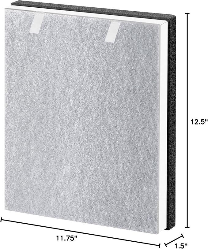 Vital 100 Filter Replacement Compatible with LEV.OIT Vital 100-RF 3-in-1 Vital 100 HEPA Filter with True HEPA High-Efficiency Activated Carbon Filter by Fetechmate,1 Pack