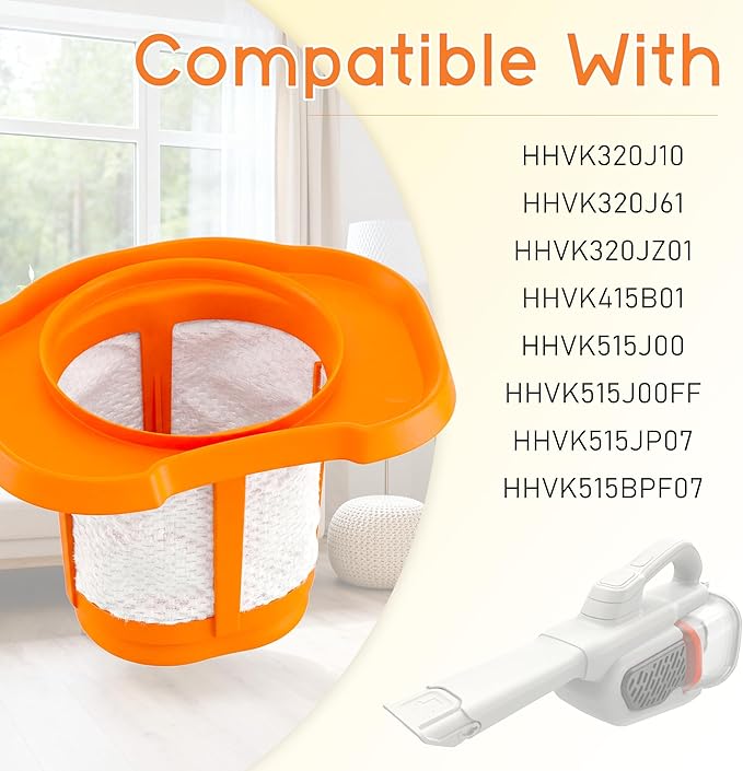 6 Pack HHVKF10 Replacement Filter Compatible with Black and Decker Dust buster Handheld Vacuum Fit for HHVK Models HHVK515J00FF HHVK515JP07 HHVK320J10 HHVK320JZ01 HHVK415B01 HHVK320J61 Vypart