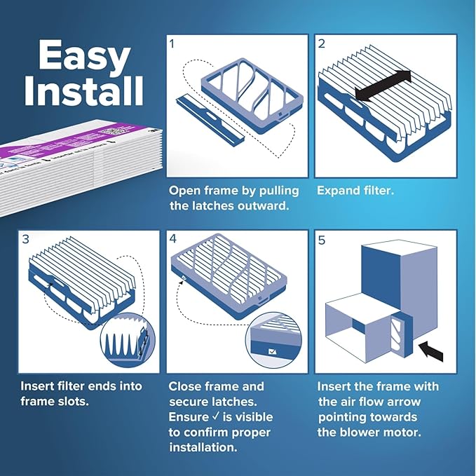 Filtrete 16x25x4 Refillable Air Filter Starter Kit, MPR 1550, MERV 12, 1 Reusable Air Filter Frame & 2 Air Filters, Fits Honeywell & Lennox, Allergen Bacteria & Virus, actual size 15.88 x 24.62 x 4.25