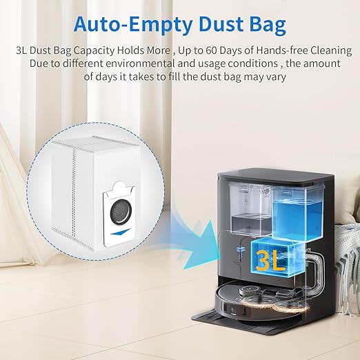 14 Pack T30S Combo Replacement Dust Bags Compatible with Only for ECOVACS DEEBOT T30S Combo Vacuum Cleaner, Large Capacity Dirt Disposable Vacuum Bags. 【Not fits for Other T30S models】