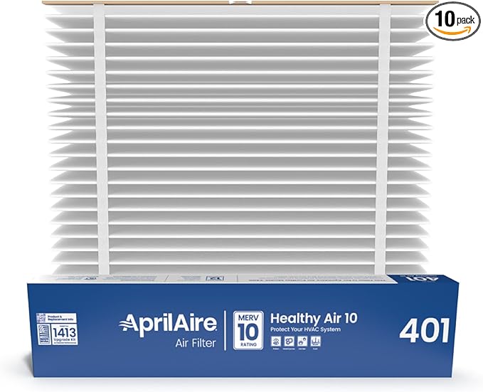 AprilAire 401 Replacement Furnace Filter for AprilAire 2400, Space-Gard 2400 Whole-House Air Purifiers - MERV 10, 16x25x6 Air Filter (Pack of 10)