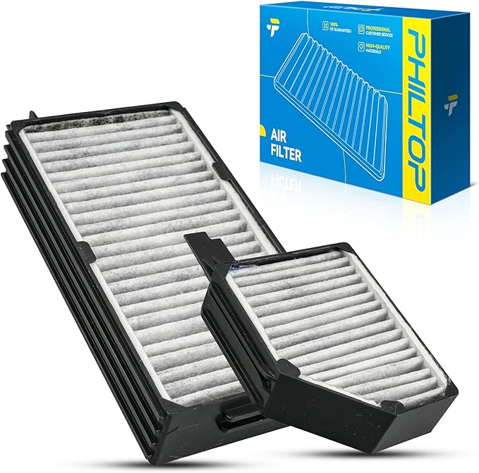 PHILTOP Cabin Air Filter w/Activated Carbon, Compatible with CF10383 Subaru Outback 2000-2004, Legacy 2000-2004, Baja 2003-2006, Filter Up Dust Pollen Odor, Pack of 2