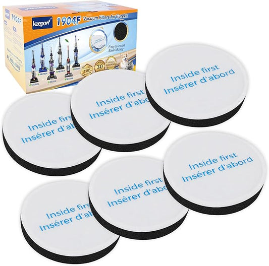 KEEPOW Vacuum Filter Replacement Compatible With Eureka Vacuum Filters, E0202 Vacuum Parts Compatible With Eureka Power Speed Vacuum Filters (6 Pack)
