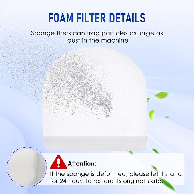 9 Pack Replacement Foam Filters Kit Compatible with Shark WD101,AW302,WD201 Hydrovac XL 3-in-1 Vacuum Cleaner, Cordless Pro XL Vacuum Accessories
