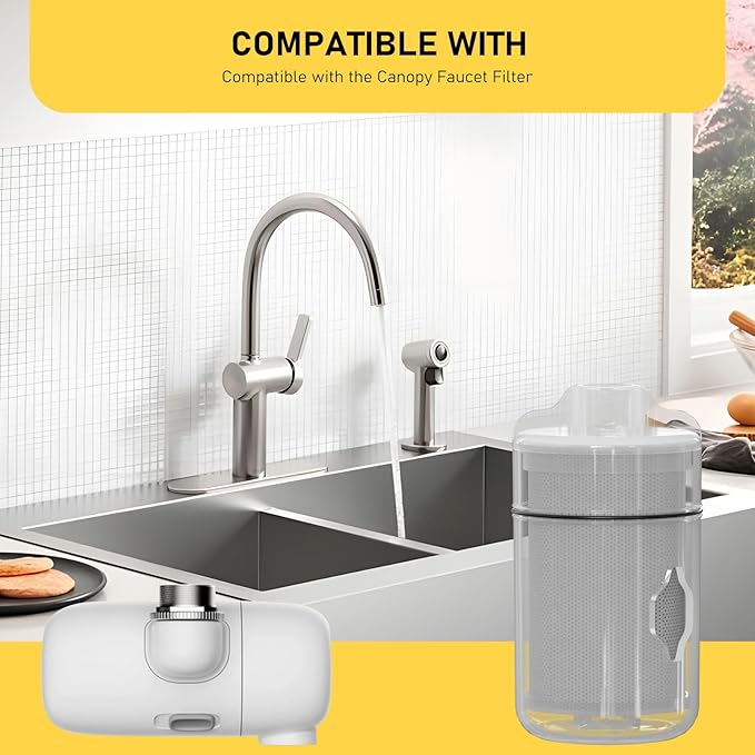 Faucet Water Filter Replacement Cartridge Bundle Compatible with All Canopy Faucet 2 Pack