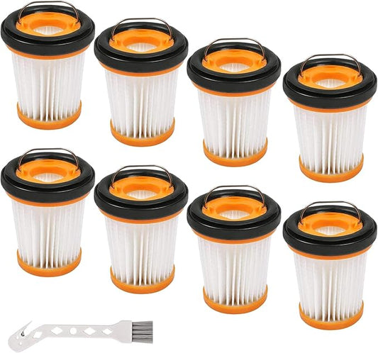 WV201 Filter Replacement for Shark Wandvac ION W1 S87 Handheld Vacuum Filter Replacement WV200, WV201, WV205, WV201BK, WV220, Compare to Part # XHFWV200, 8 Pack Filters and 1 Clean Brush