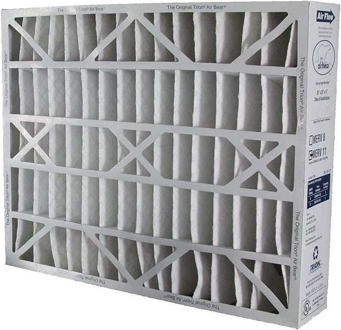 Trion Air Bear 20 x 25 x 5 Inch MERV 11 High Performance Air Purifier Filter Replacement for Air Cleaner Purification Systems, White (6 Pack)