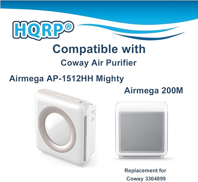 HQRP AP-1512HH Replacement Filter Compatible with Coway Airmega AP1512HH Mighty, AP-1518R Airmega 200M Air Purifier, Part 3304899, 2 Pleated Filter + 4 Activated Carbon Pre-Filters