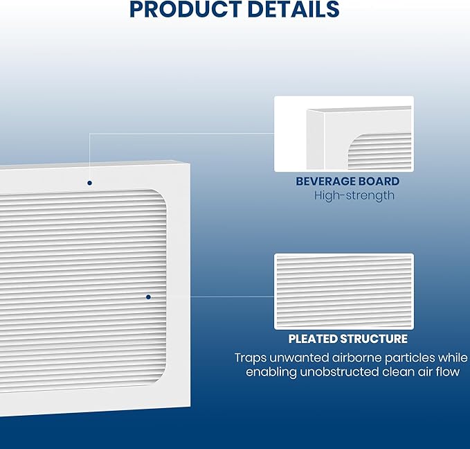 9 x 11 x 1 MERV 13 Replacement Dehumidifier Filter Compatible with Santa Fe Compact70, Ultra70, UA 65H dehumidifier Models, Element, Compact 2 Upgraded,4 Pack (White)