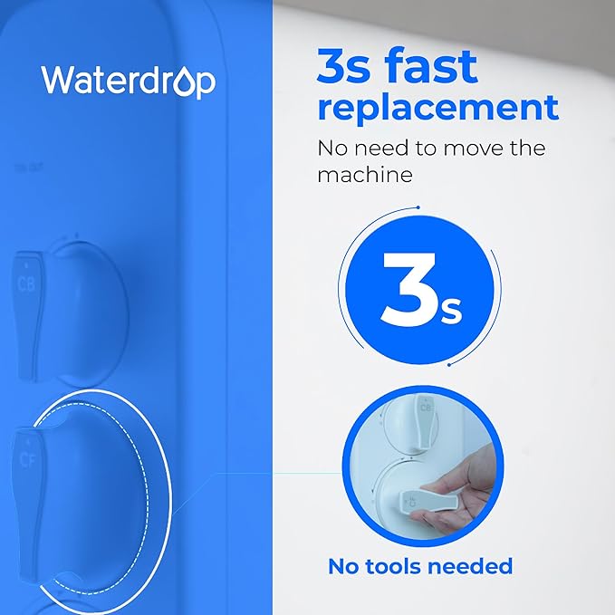 Waterdrop G3-N1CF Filter, Replacement for Waterdrop G3-W & G3P600 & G3P800 Reverse Osmosis System, 6-month Lifetime