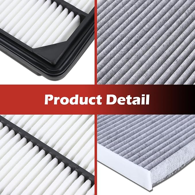 17220-5K0-A00 Engine Air Filter and 80292-SDA-A01 Cabin Air Filter kit Compatible with 2014-2015 2017-2022 Honda Accord L4 2.0L Hybrid Replaces WA10124 CA11399 CF10134 80292-SDA-407